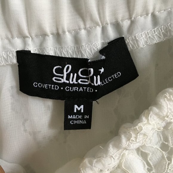 Lulu's Ethereal View Ivory Lace Off Shoulder Top - Picture 5 of 8